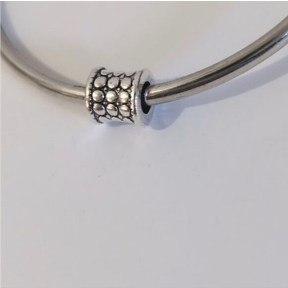 Silver Studded Spacer Charm for Pandora‎ Style Bracelet - Picture 1 of 4